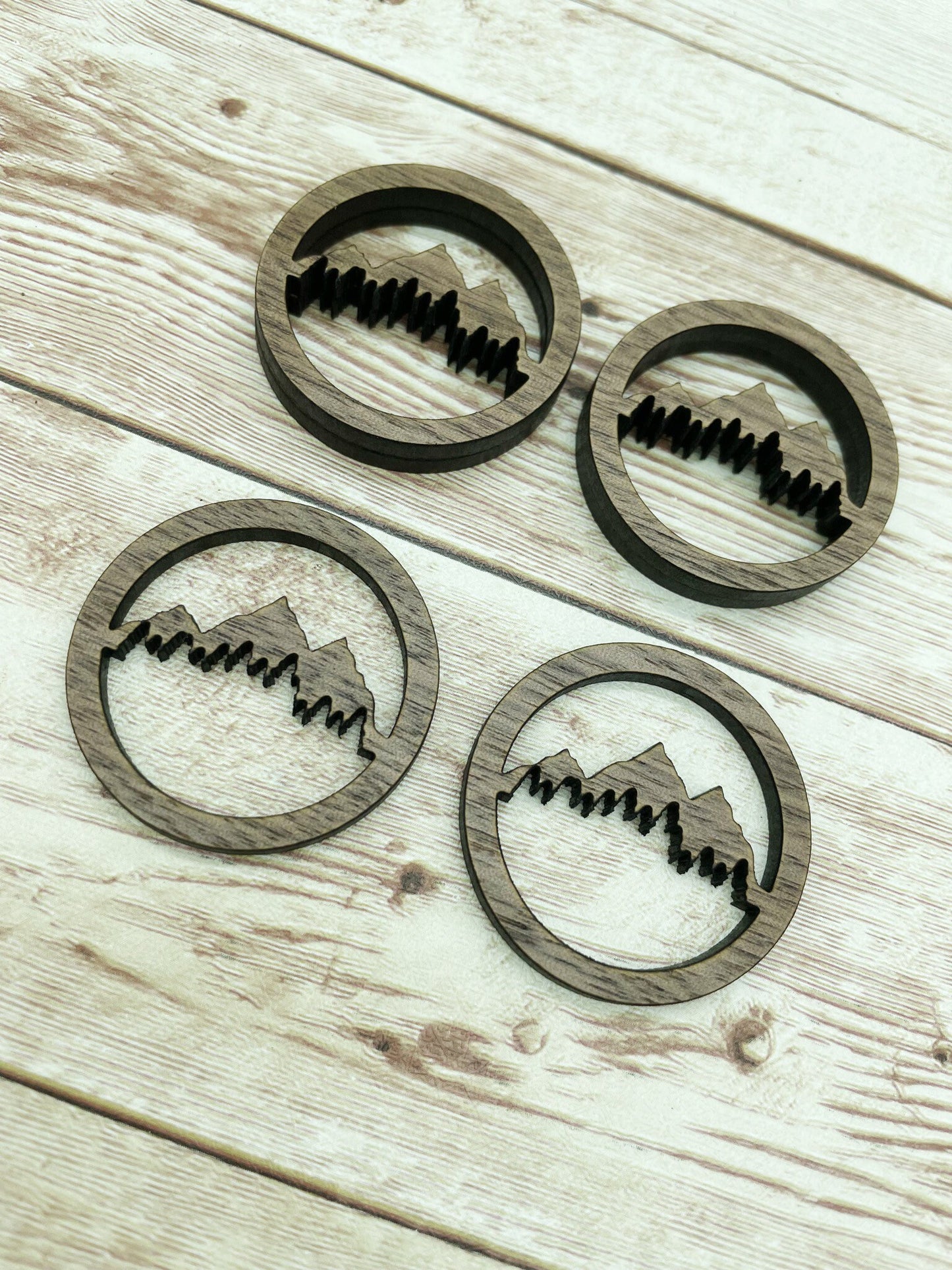 Wood Mountain Hoop Earring Blanks, Finished Walnut Blank, DIY Jewelry Making