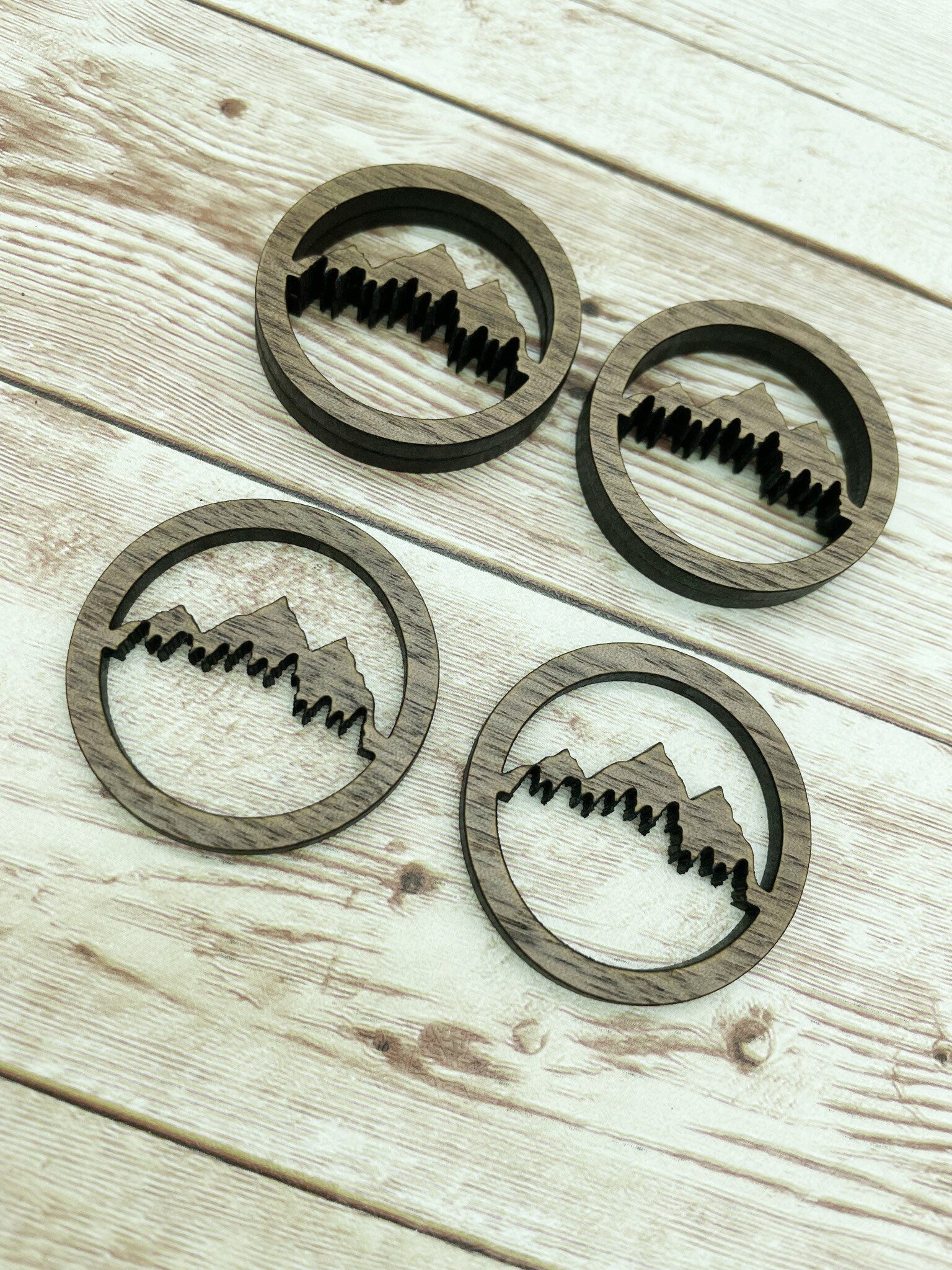 Wood Mountain Hoop Earring Blanks, Finished Walnut Blank, DIY Jewelry Making