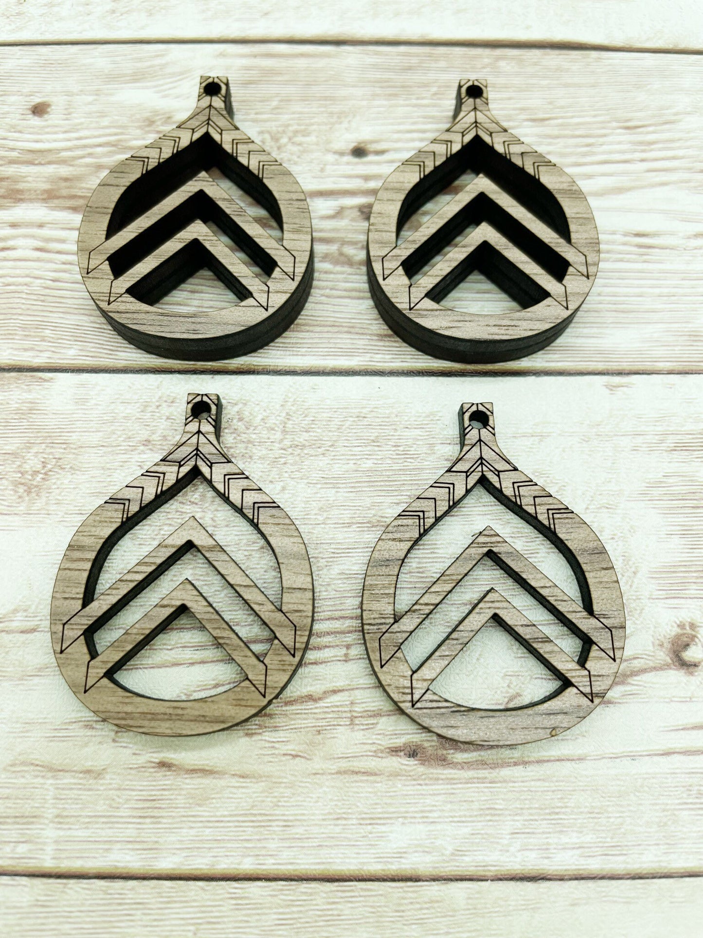 Wood Drop Arrow Earring Blanks, Finished Walnut Blank, DIY Jewelry Making