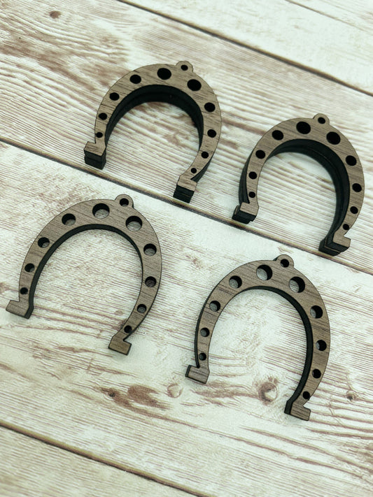 Wood Horseshoe Earring Blanks, Finished Walnut Blank, DIY Jewelry Making