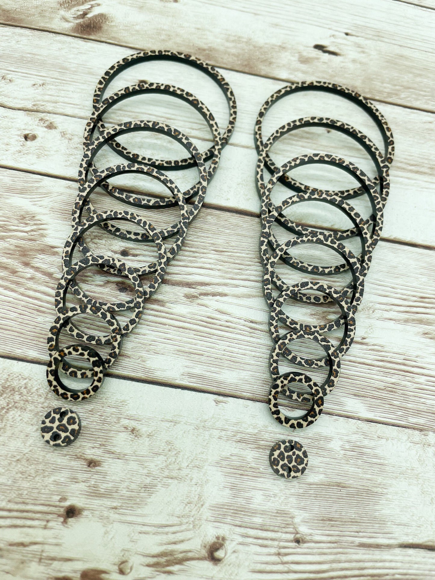 Acrylic Leopard Print Hoop Nesting Set Earring Blanks, DIY Jewelry Making