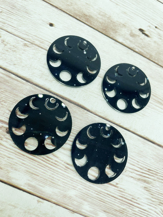 Patterned Acrylic Moon Phases Earring Blanks, DIY Jewelry Making