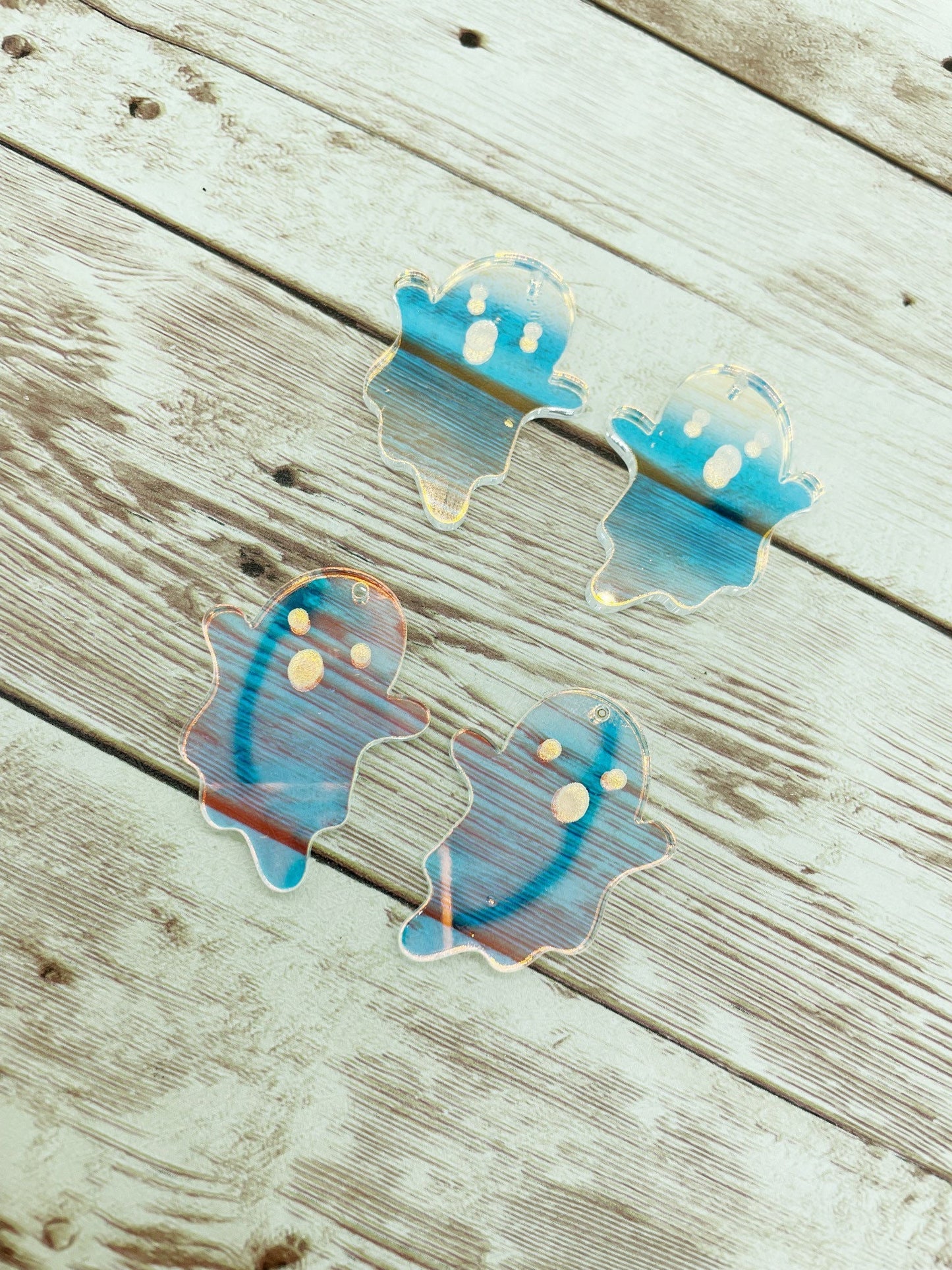 Iridescent Acrylic Ghost Earring Blanks, DIY Jewelry Making