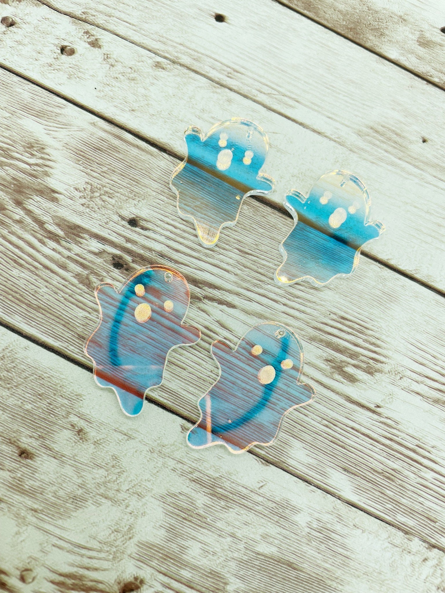 Iridescent Acrylic Ghost Earring Blanks, DIY Jewelry Making