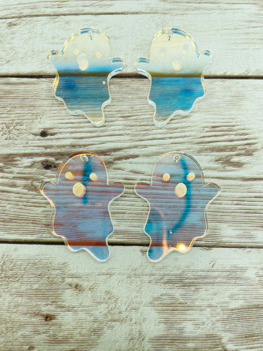 Iridescent Acrylic Ghost Earring Blanks, DIY Jewelry Making