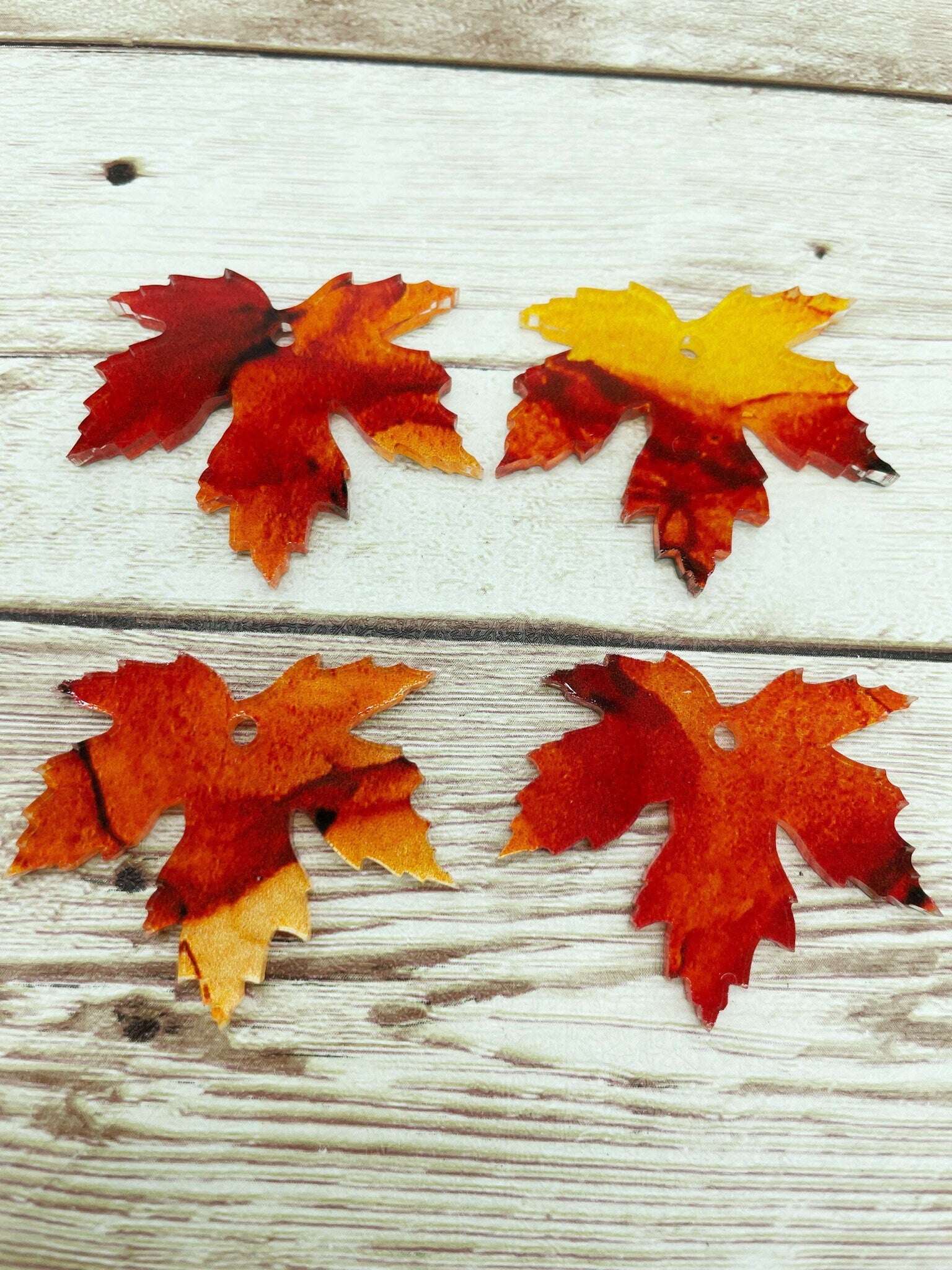 Patterned Fall Acrylic Maple Leaf Earring Blanks, DIY Jewelry Making
