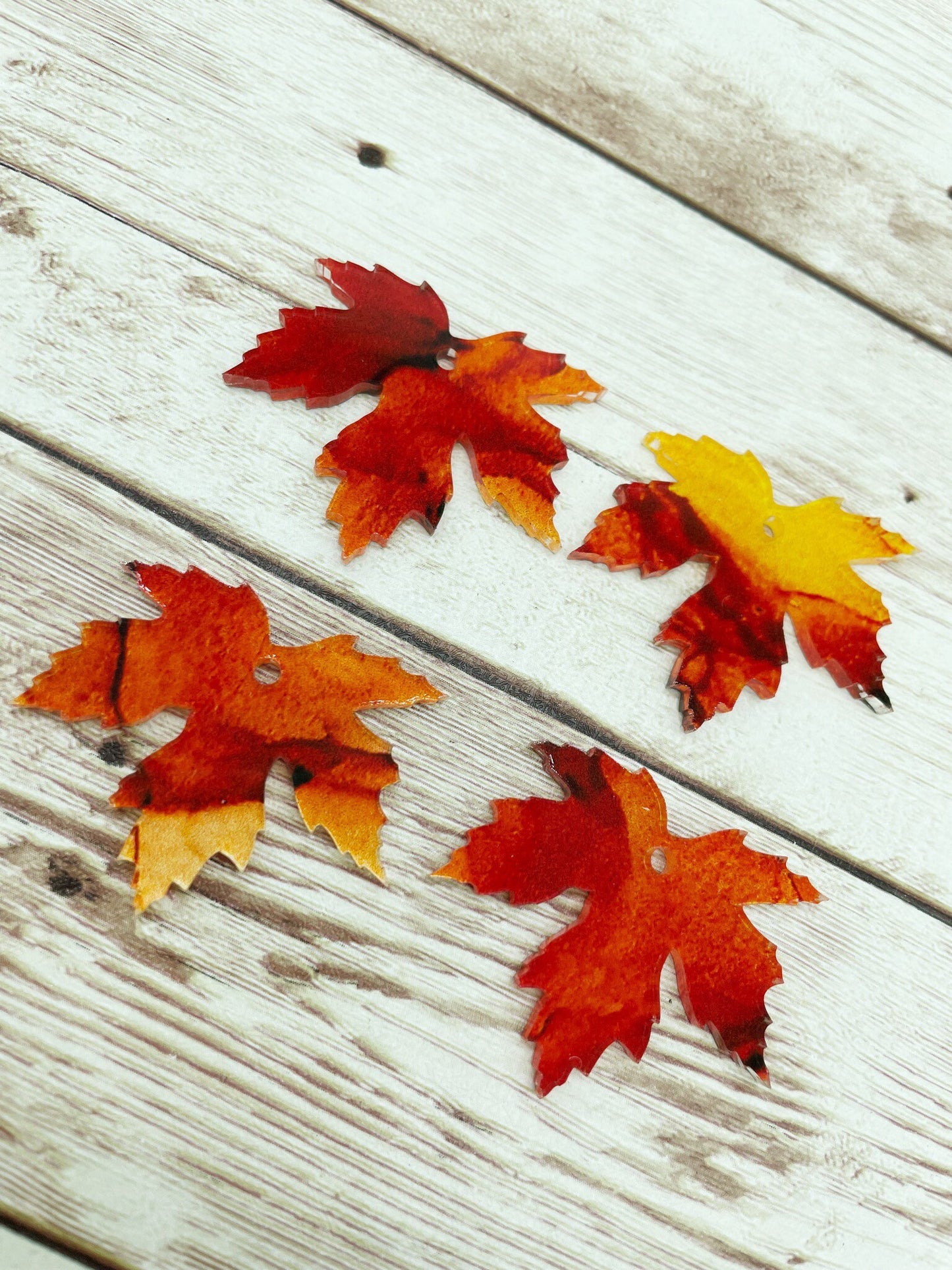 Patterned Fall Acrylic Maple Leaf Earring Blanks, DIY Jewelry Making