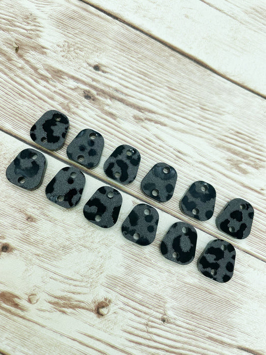 Acrylic Trapezoid Leopard Print Earring Connectors Set of 6 Pair, DIY Jewelry Making