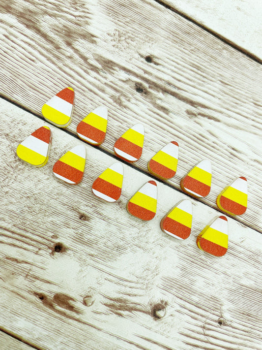 Acrylic Candy Corn Stud Earring Blanks Set of 6 Pair DIY Jewelry Making