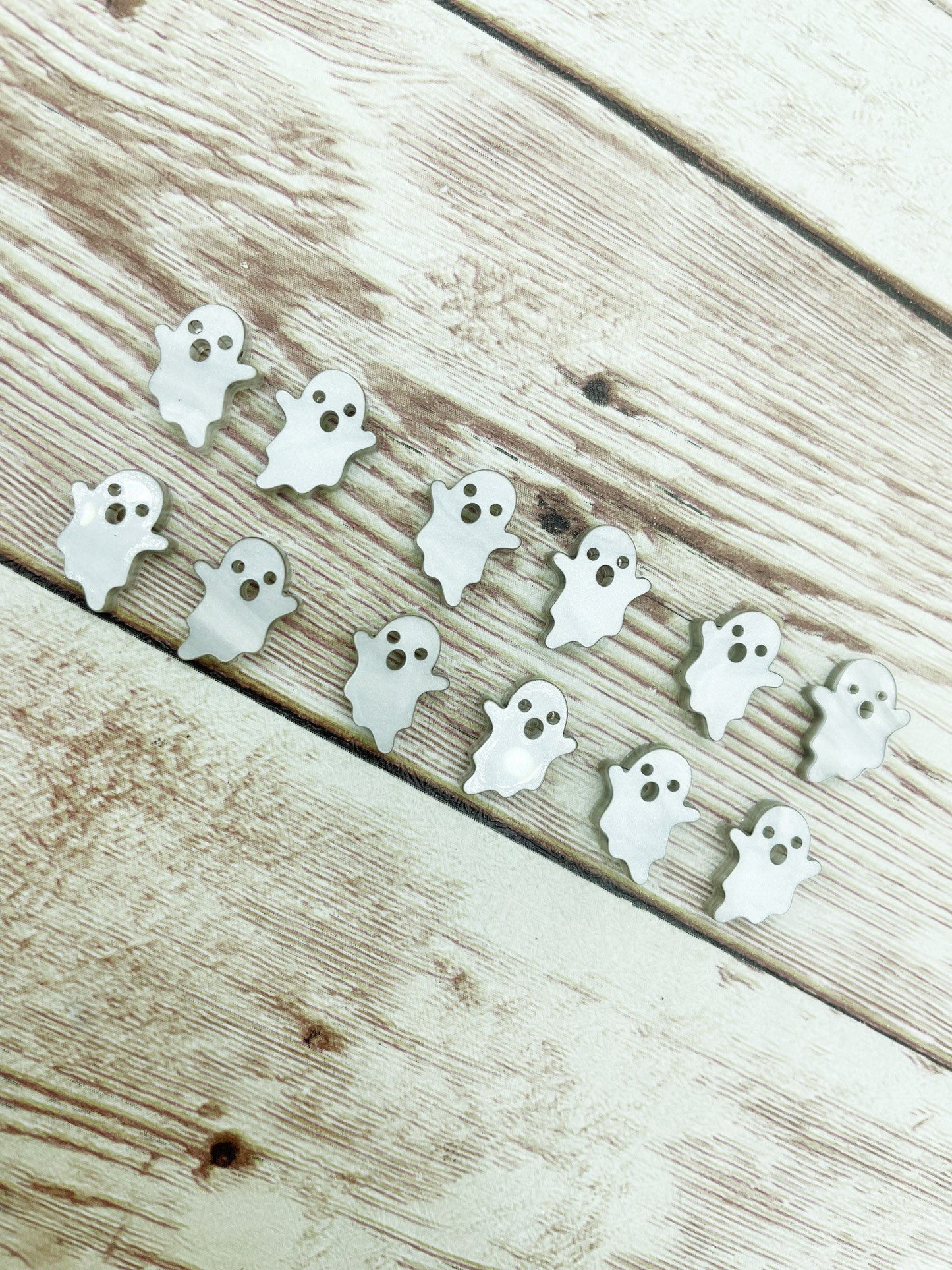Pearled Acrylic Ghost Stud Earring Blanks Set of 6 Pair DIY Jewelry Making