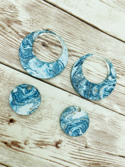 Patterned Marble Print Acrylic Set Earring Blanks, DIY Jewelry Making