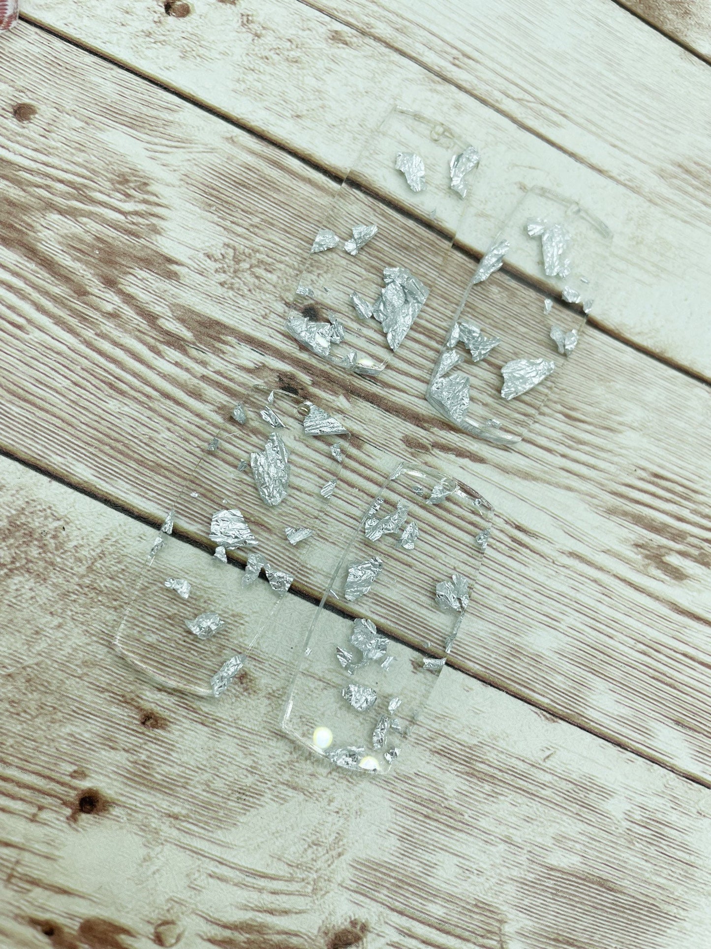 Silver Flake Acrylic Bar Earring Blanks, DIY Jewelry Making
