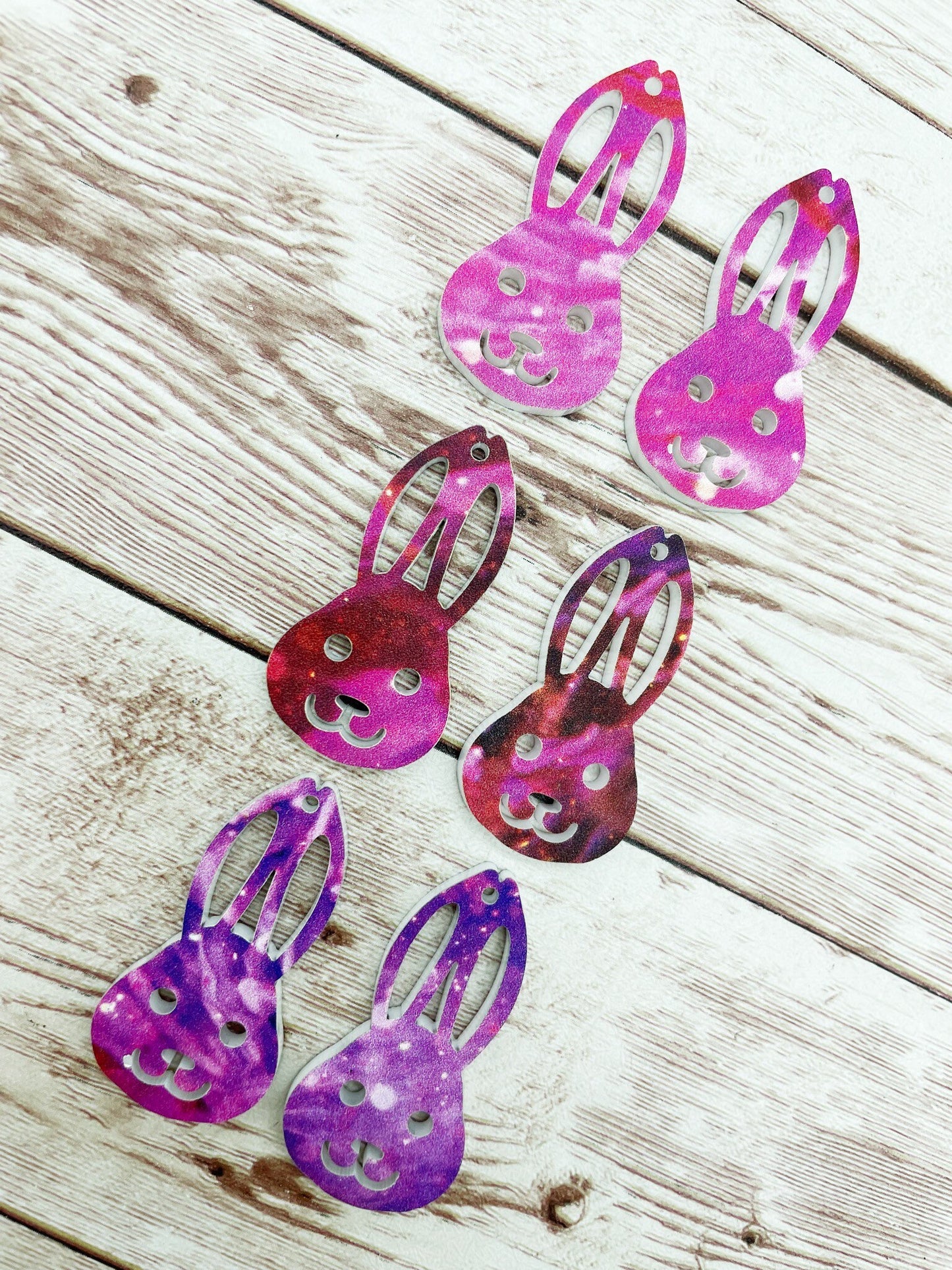 Multicolor Acrylic Bunny Rabbit Head Easter Earring Blanks, DIY Jewelry Making