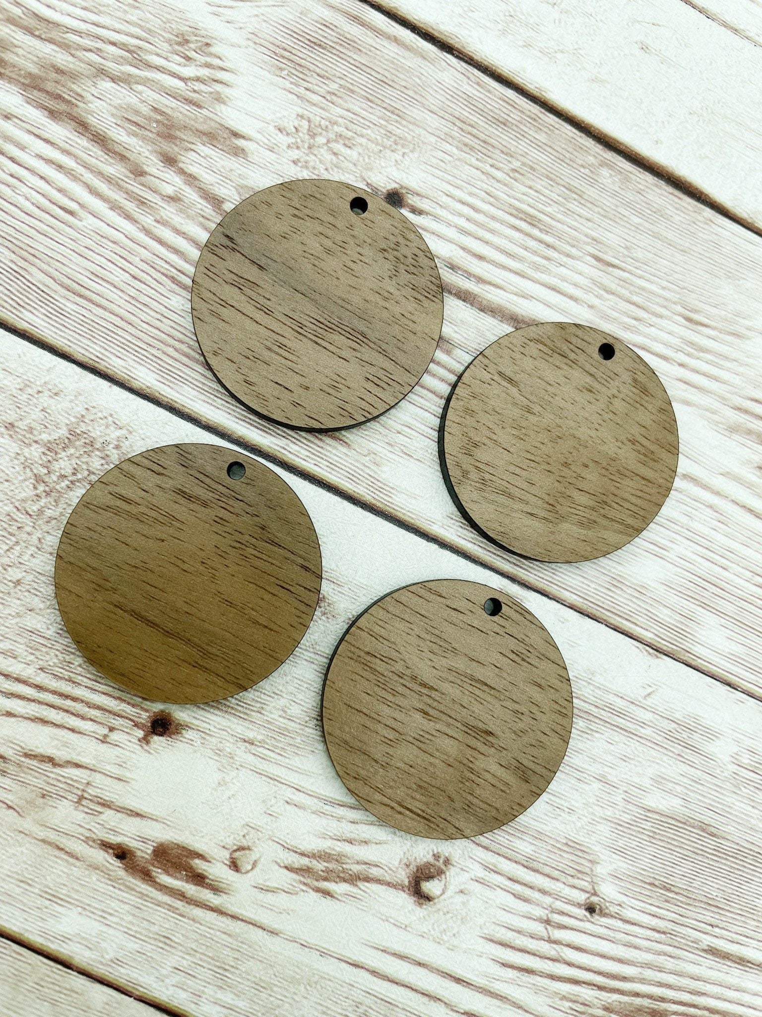 Wood Circle Blanks, Finished Walnut Blank, DIY Jewelry Making