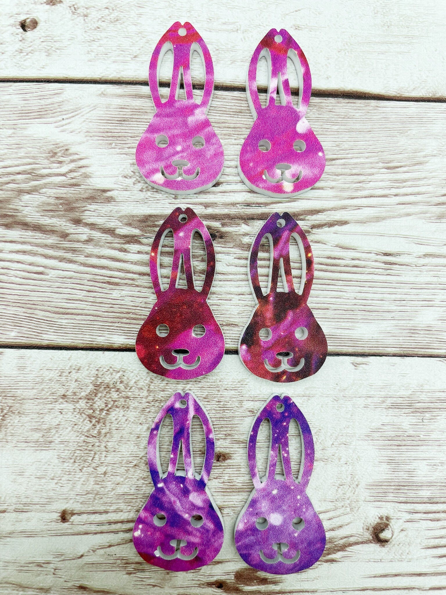 Multicolor Acrylic Bunny Rabbit Head Easter Earring Blanks, DIY Jewelry Making