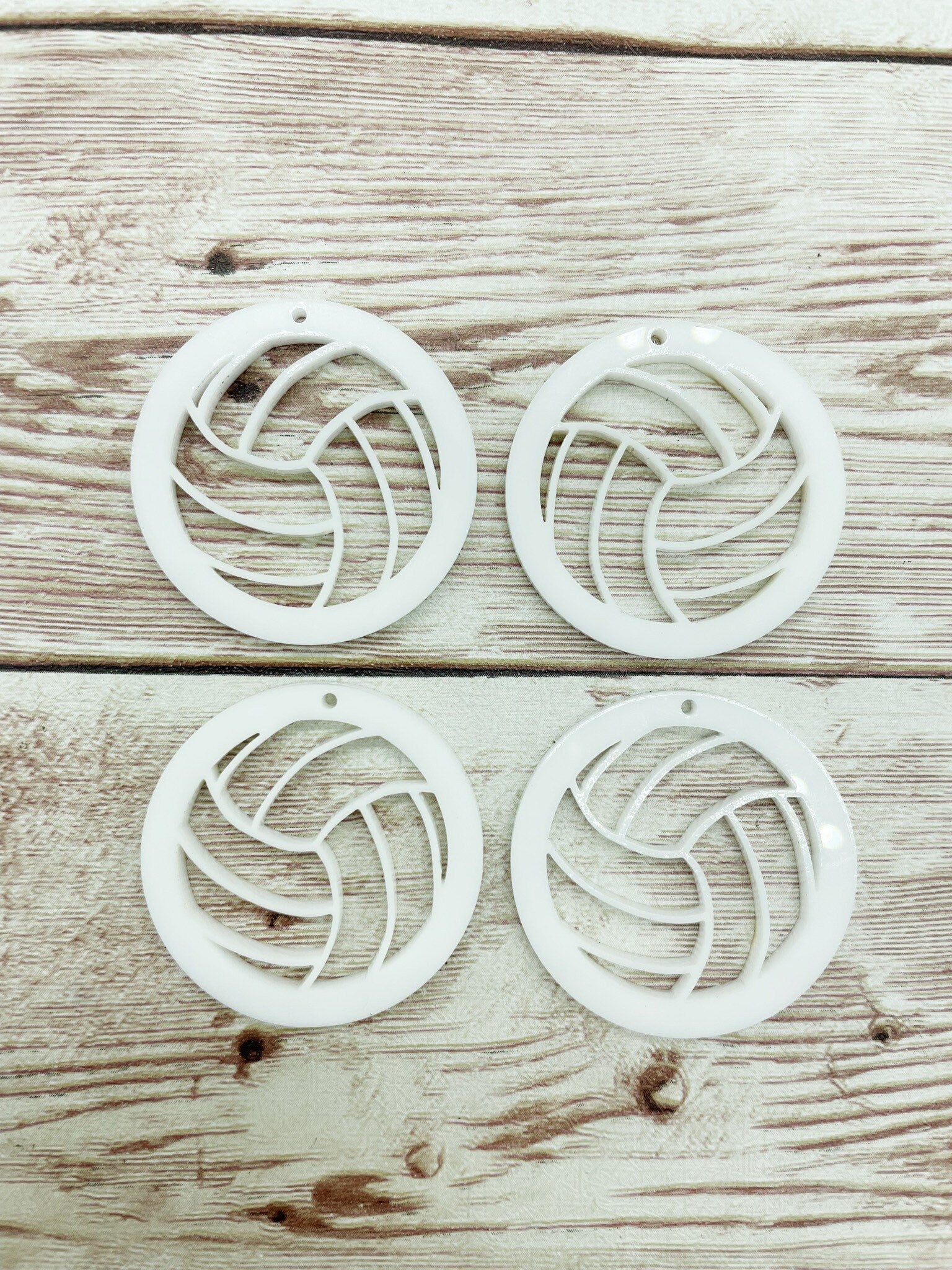 Acrylic Volleyball Cutout Earring Blanks, DIY Jewelry Making
