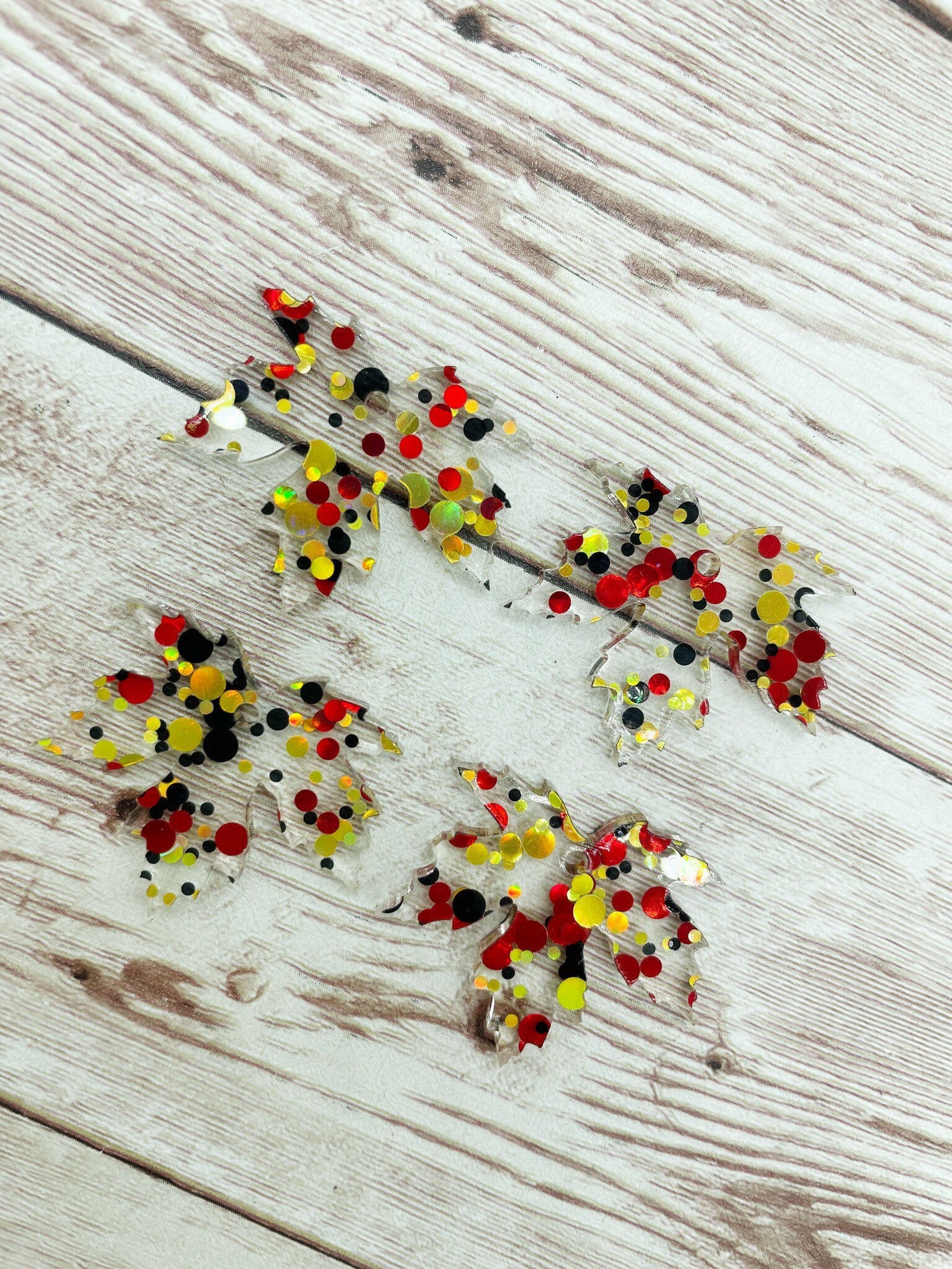 Acrylic Glitter Maple Leaf Fall Earring Blanks, DIY Jewelry Making