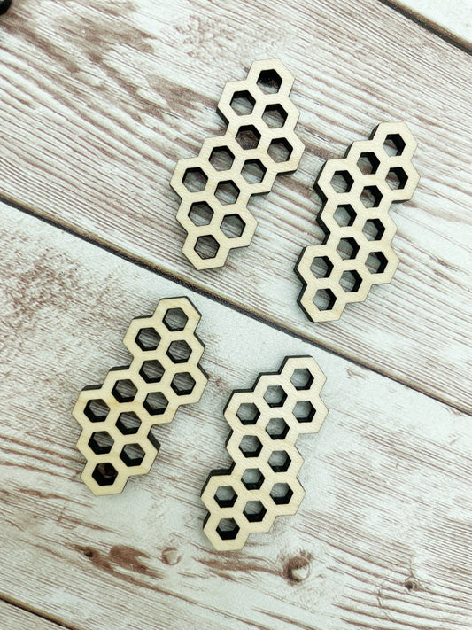 Wood Bee Honeycomb Blanks, Finished Maple Blank, DIY Jewelry Making