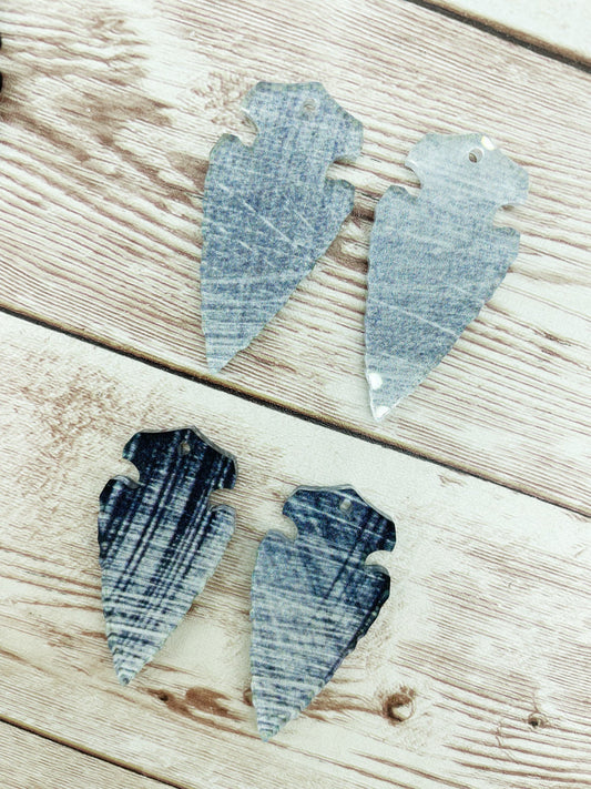Patterned Acrylic Arrowhead Earring Blanks, DIY Jewelry Making