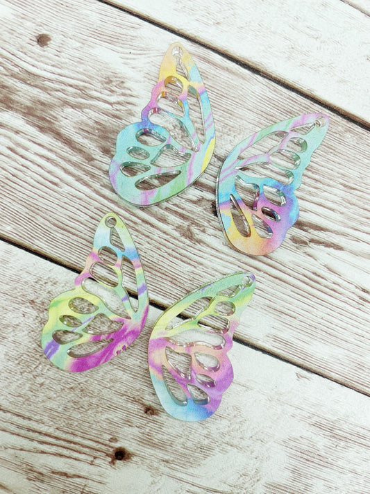 Swirl Butterfly Wings Acrylic Earring Blanks, DIY Jewelry Making