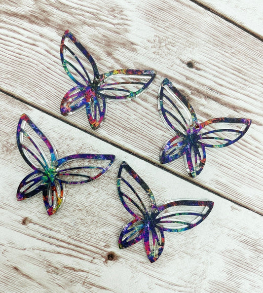 Patterned Acrylic Butterfly Earring Blanks, DIY Jewelry Making