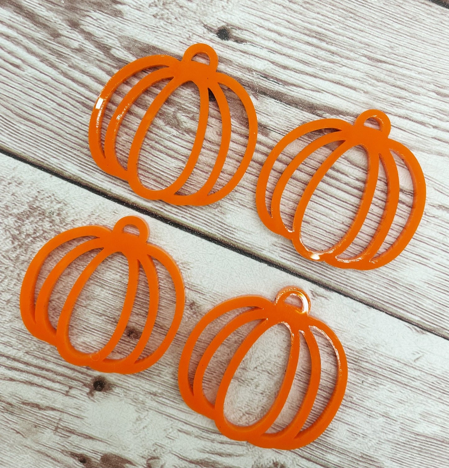 Orange Pumpkin Cutout Acrylic Earring Blanks, DIY Jewelry Making