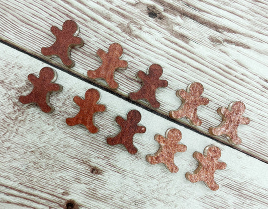 Gingerbread Man Christmas Acrylic Stud Earring Blanks Set of 5 Pair DIY Jewelry Making