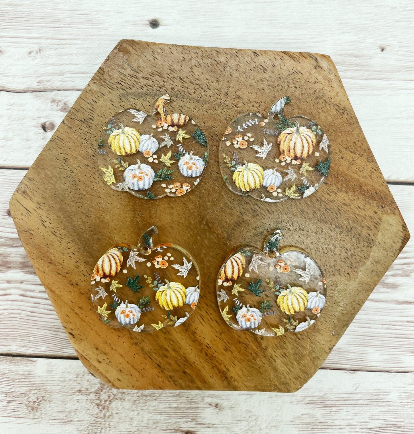 Fall Pumpkin Print Acrylic Earring Blanks, DIY Jewelry Making