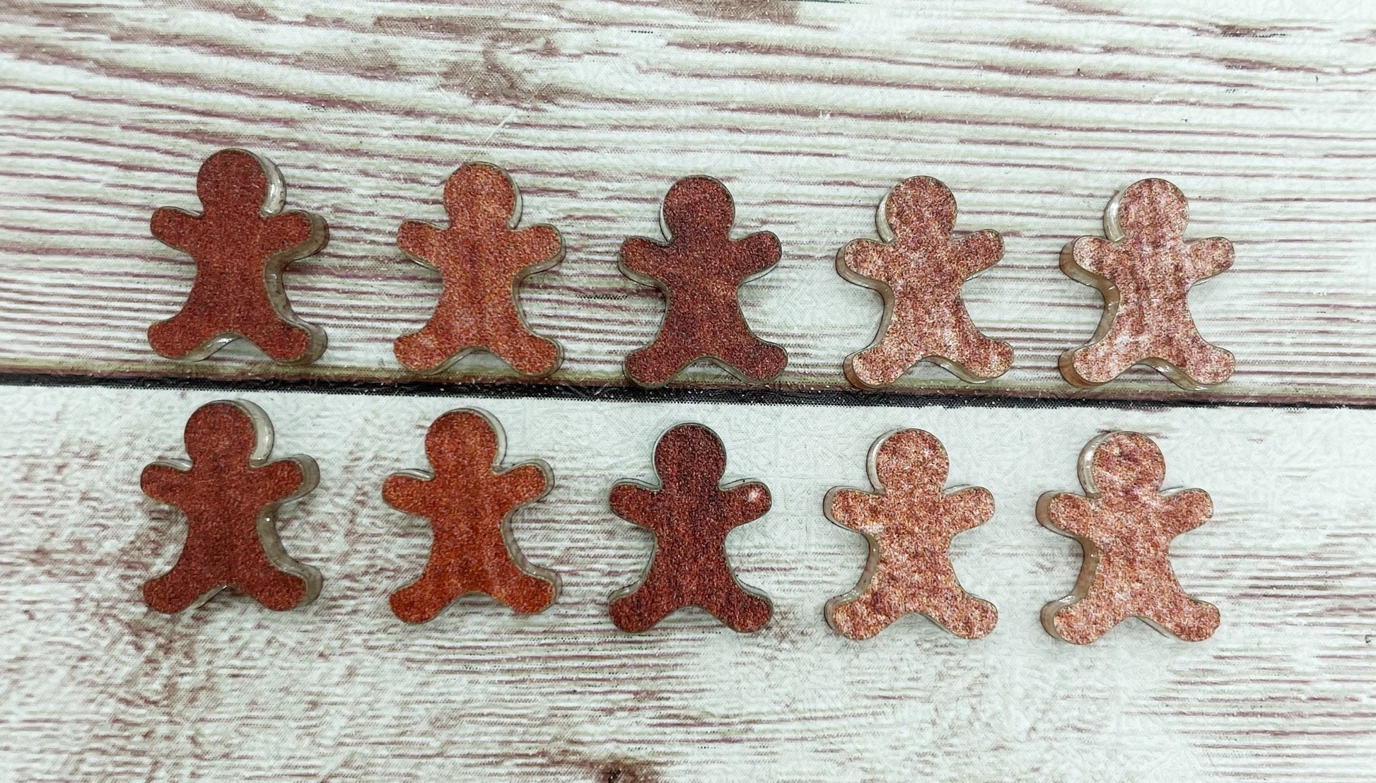 Gingerbread Man Christmas Acrylic Stud Earring Blanks Set of 5 Pair DIY Jewelry Making