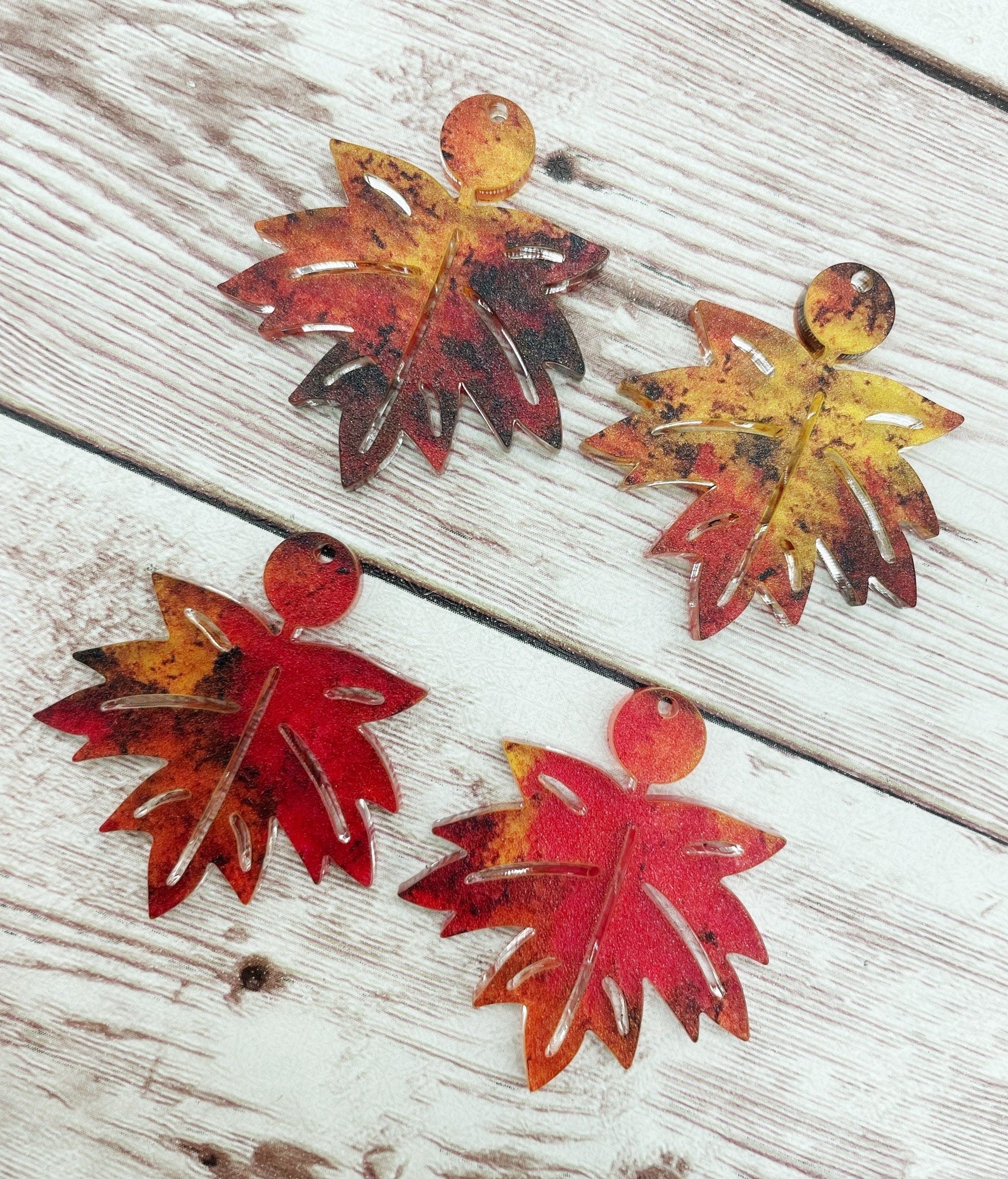 Fall Maple Leaf Acrylic Earring Blanks, DIY Jewelry Making