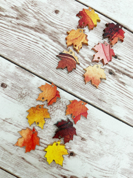 Acrylic Fall Maple Leaf Trio Earring Blanks, DIY Jewelry Making
