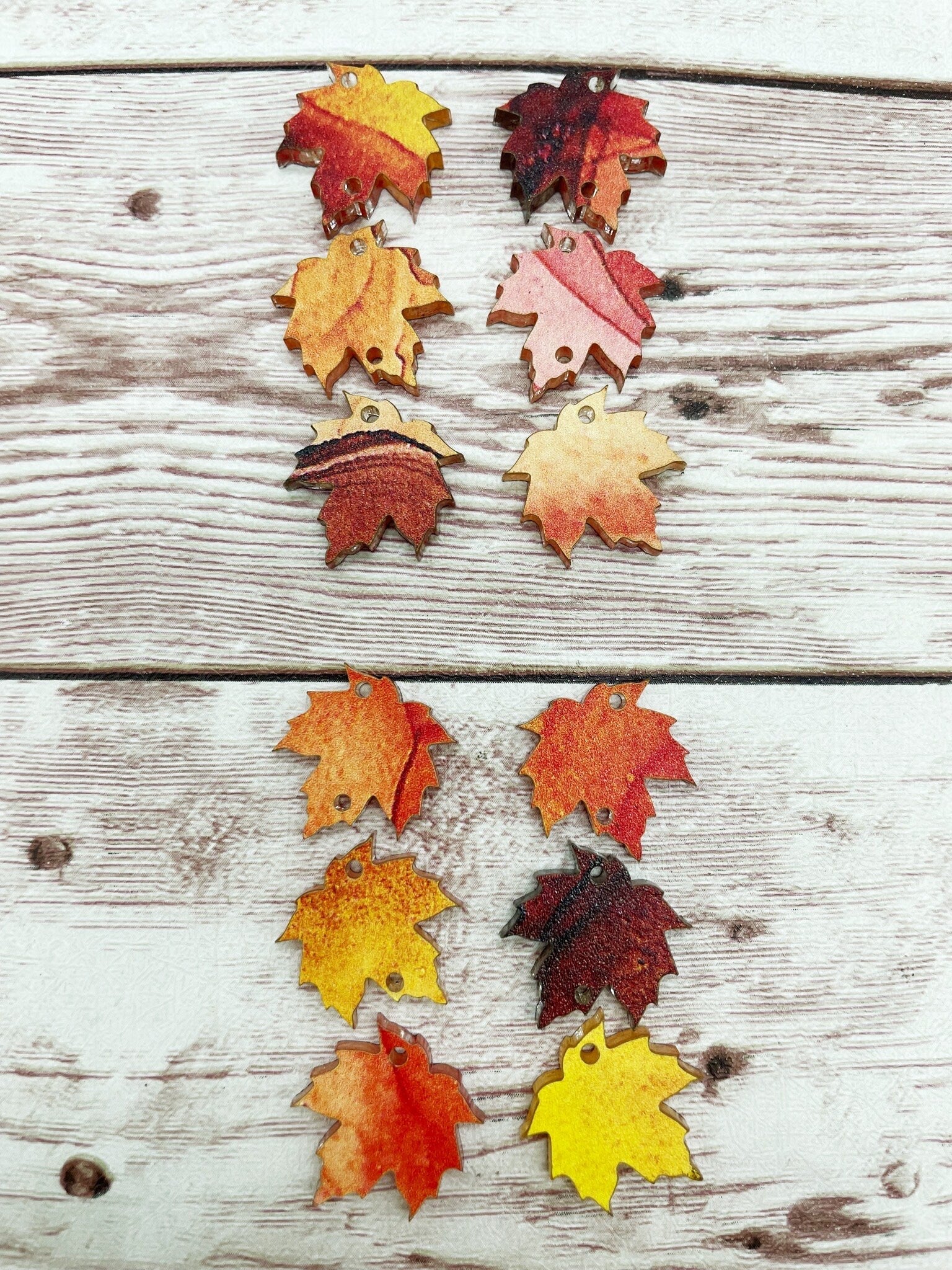 Solid Maple Leaf Wood Earring Blanks, 1 pair or 5 pair