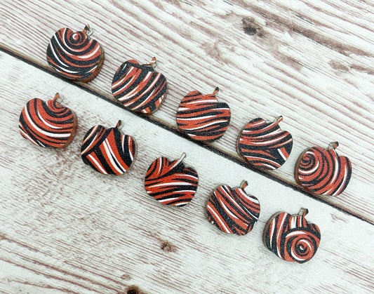 Swirl Acrylic Pumpkin Stud Earring Blanks Set of 5 Pair DIY Jewelry Making