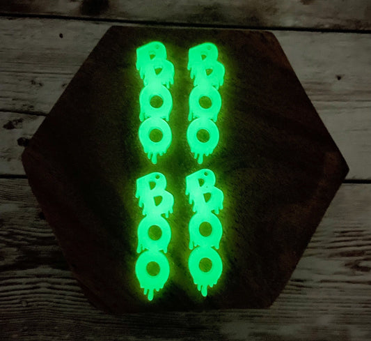 Glow in the Dark Boo Halloween Acrylic Earring Blanks, DIY Jewelry Making