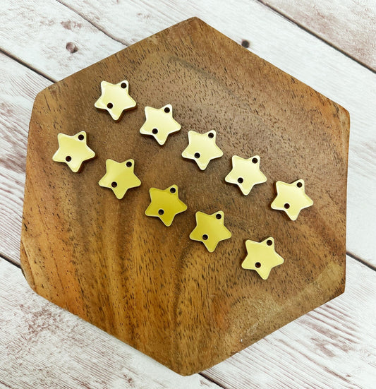 Metallic Gold Star Connector Earring Blanks Set of 5 Pair DIY Jewelry Making