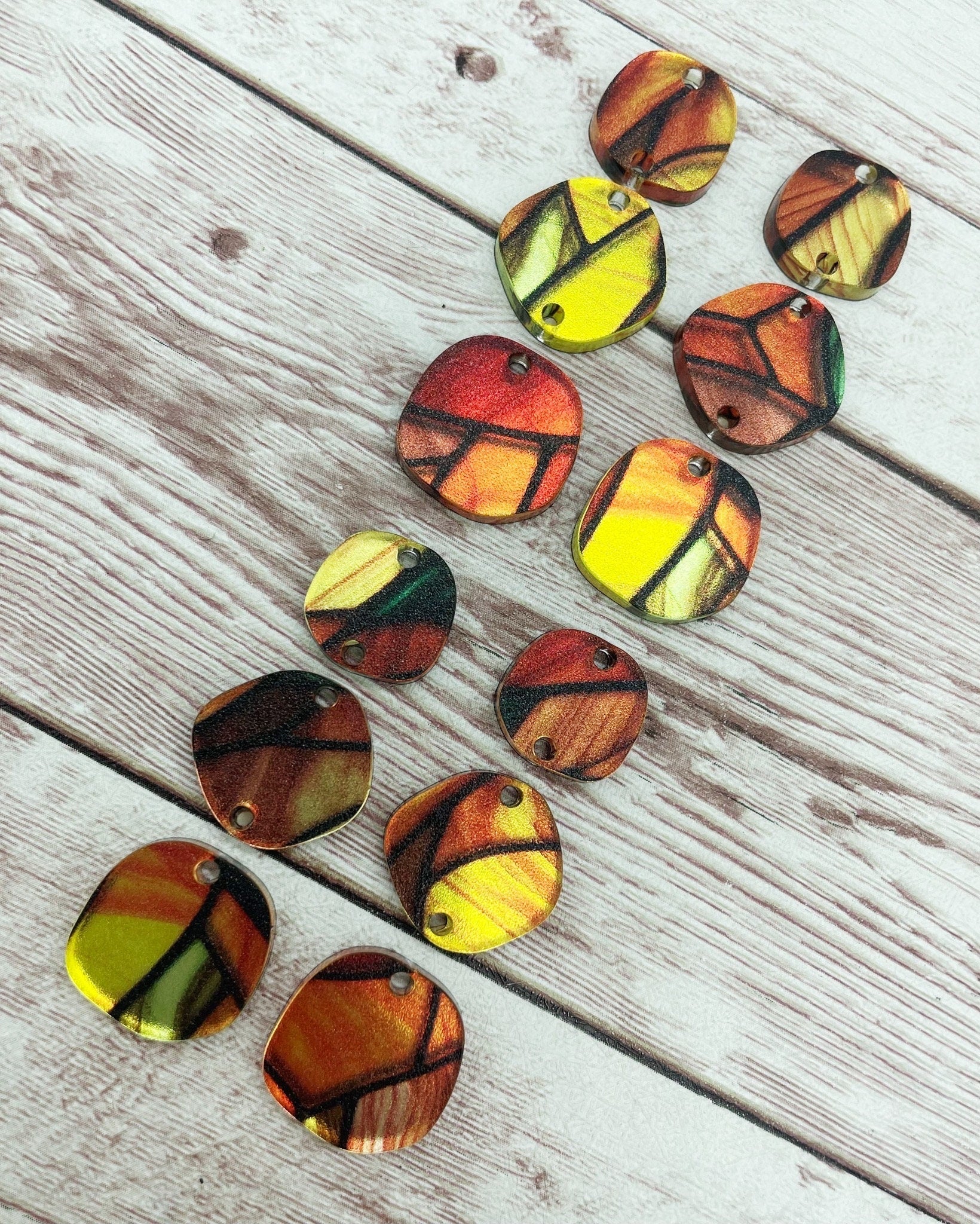 Neutral Fall Mirrored Acrylic Dangle Trio Earring Blanks, DIY Jewelry Making