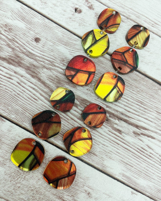 Neutral Fall Mirrored Acrylic Dangle Trio Earring Blanks, DIY Jewelry Making