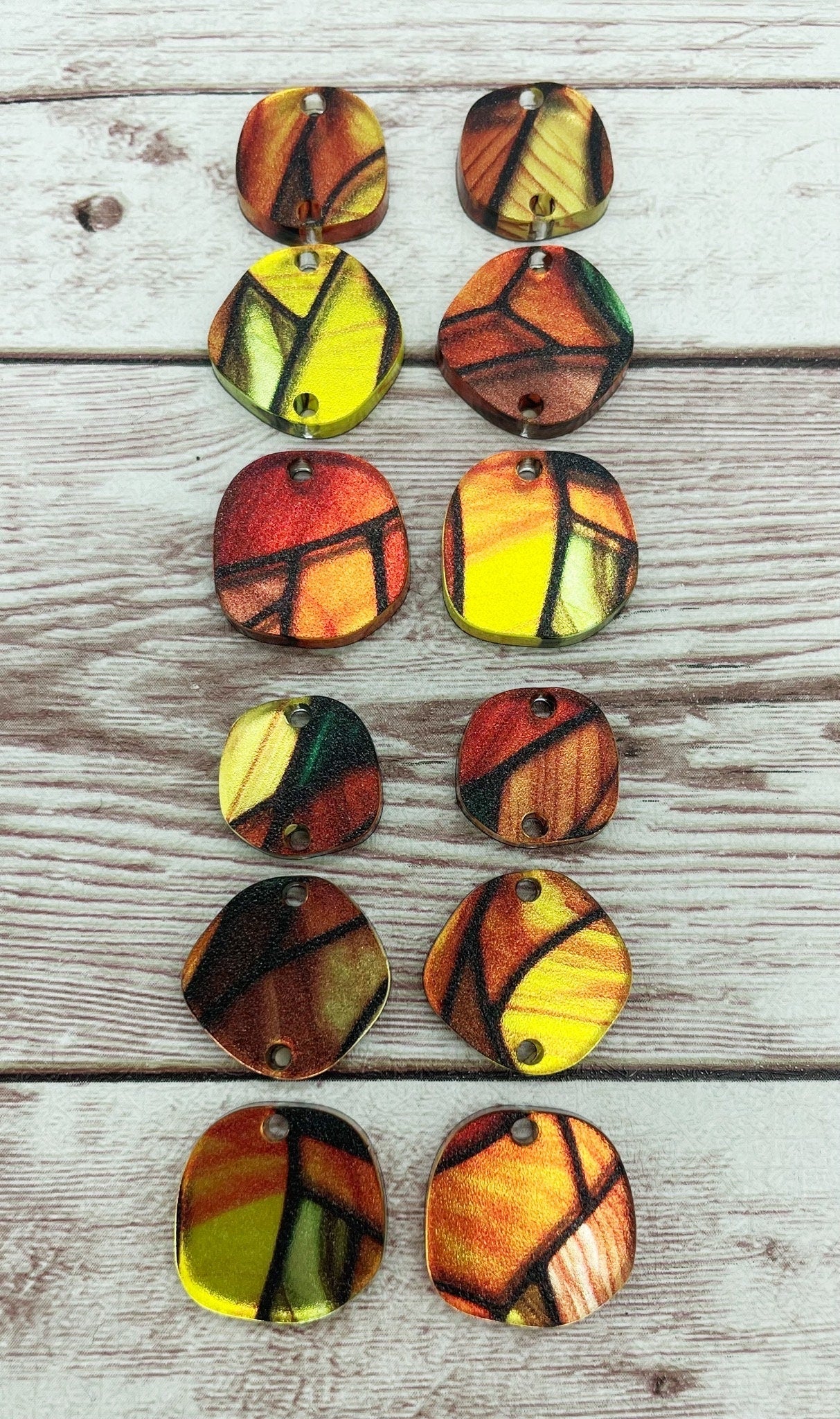 Neutral Fall Mirrored Acrylic Dangle Trio Earring Blanks, DIY Jewelry Making