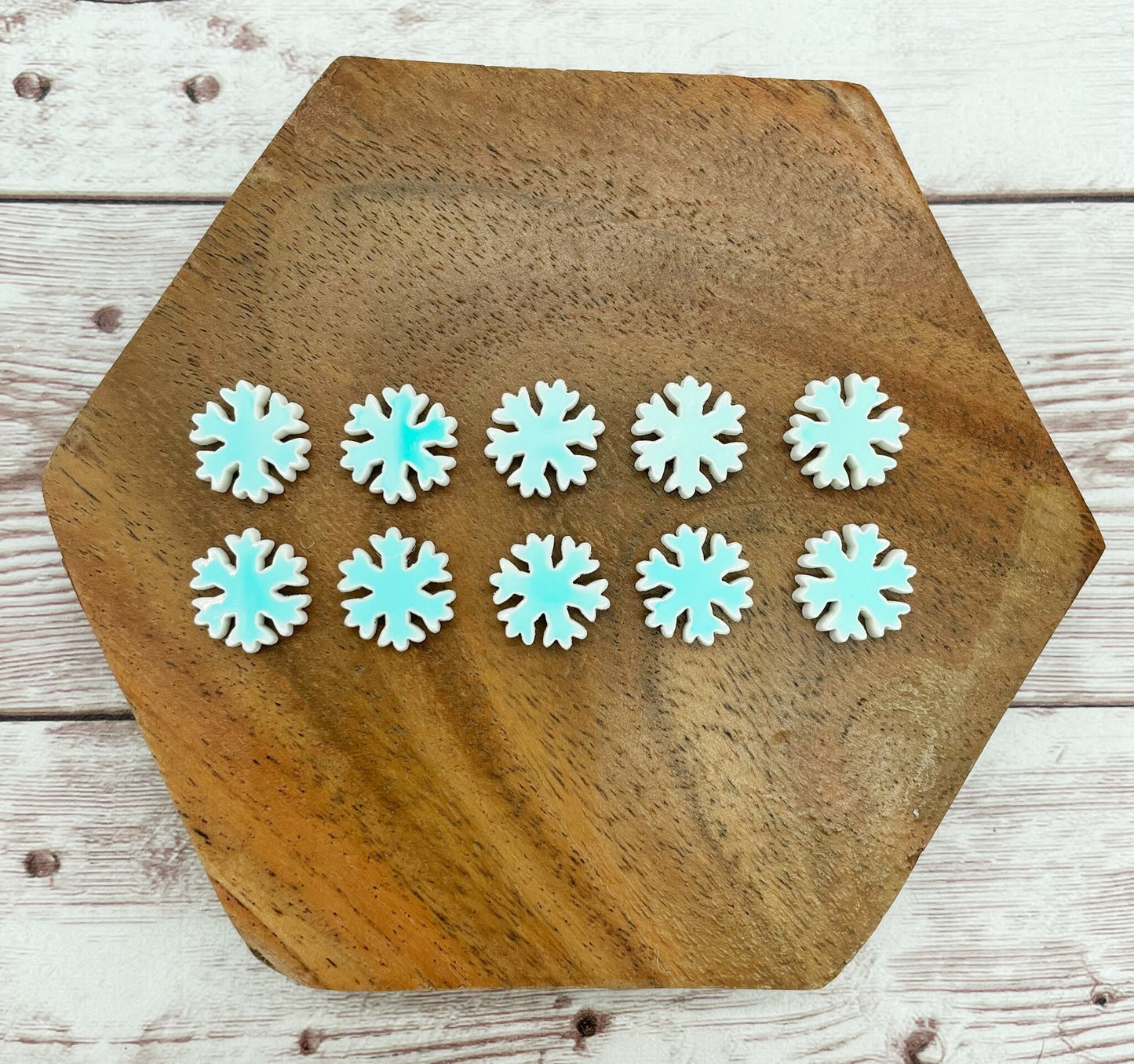 White Iridescent Acrylic Snowflake Stud Earring Blanks Set of 5 Pair DIY Jewelry Making