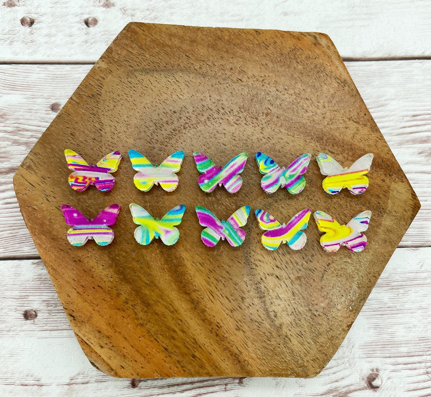 Butterfly Swirl Print Stud Earring Blanks Set of 5 Pair DIY Jewelry Making