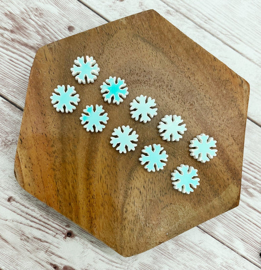 White Iridescent Acrylic Snowflake Stud Earring Blanks Set of 5 Pair DIY Jewelry Making