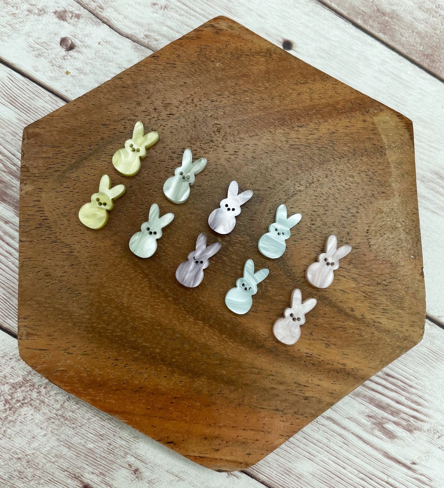 Marbled Acrylic Marshmallow Bunny Stud Set of 5, Easter, Earring Blanks, DIY Jewelry Making