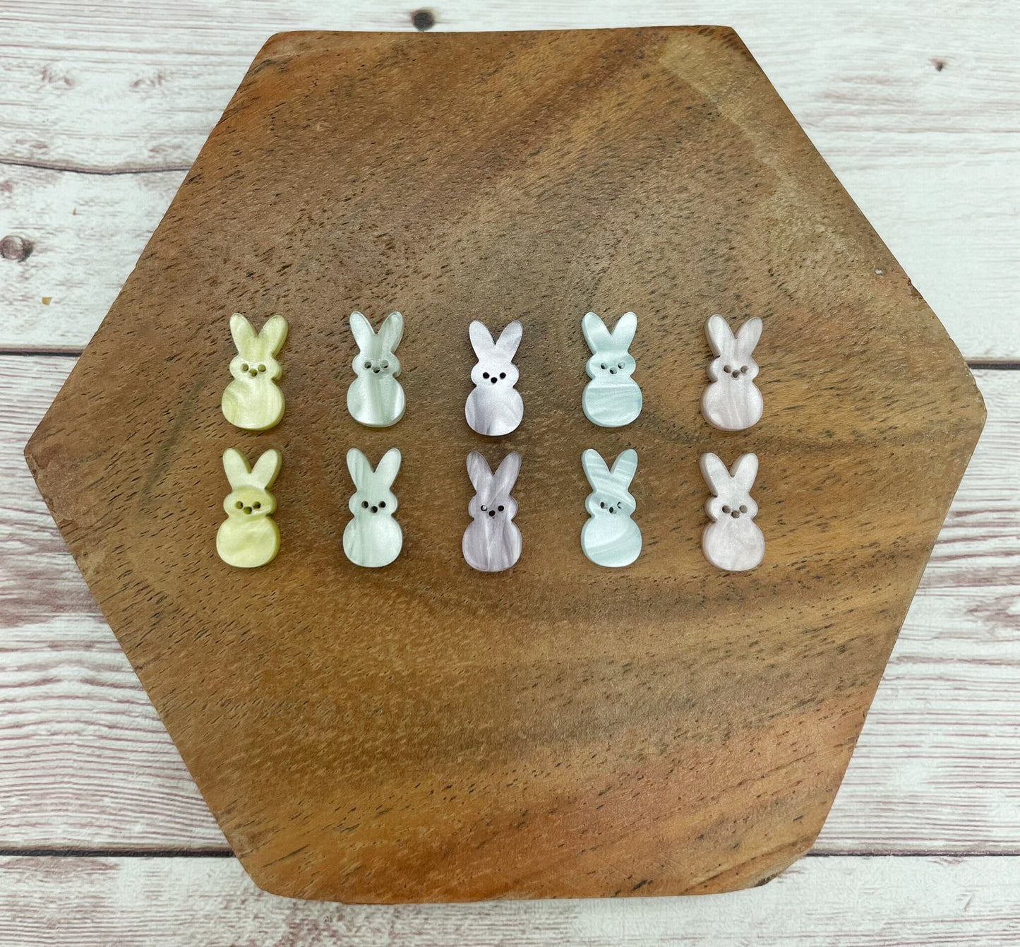 Marbled Acrylic Marshmallow Bunny Stud Set of 5, Easter, Earring Blanks, DIY Jewelry Making