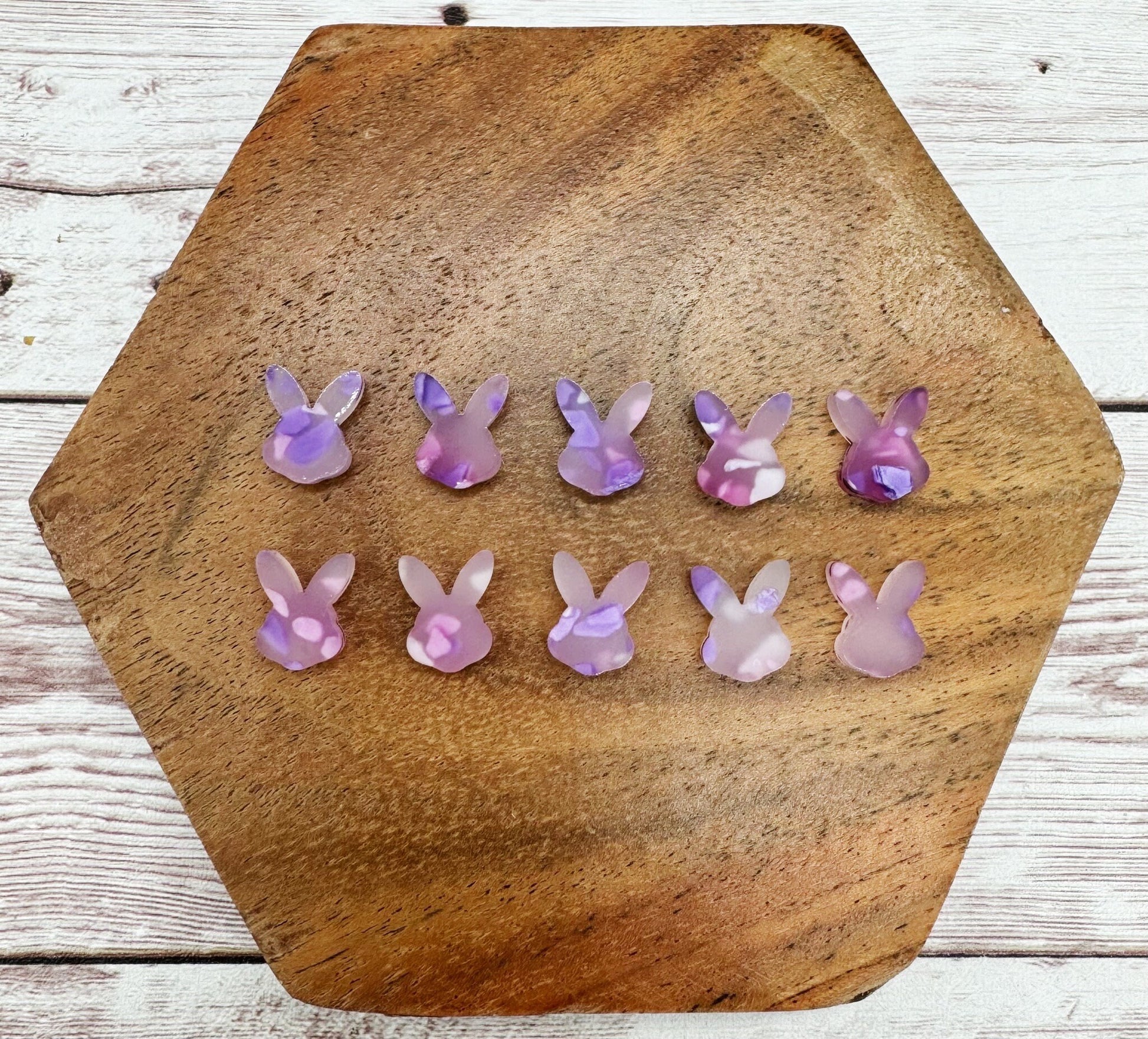 Bunny Rabbit Head Stud Set of 5, Easter, Earring Blanks, DIY Jewelry Making