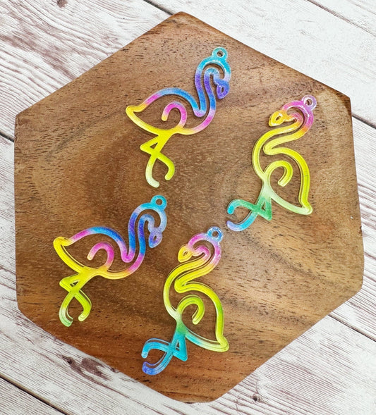 Colorful Flamingo Acrylic Earring Blanks, DIY Jewelry Making