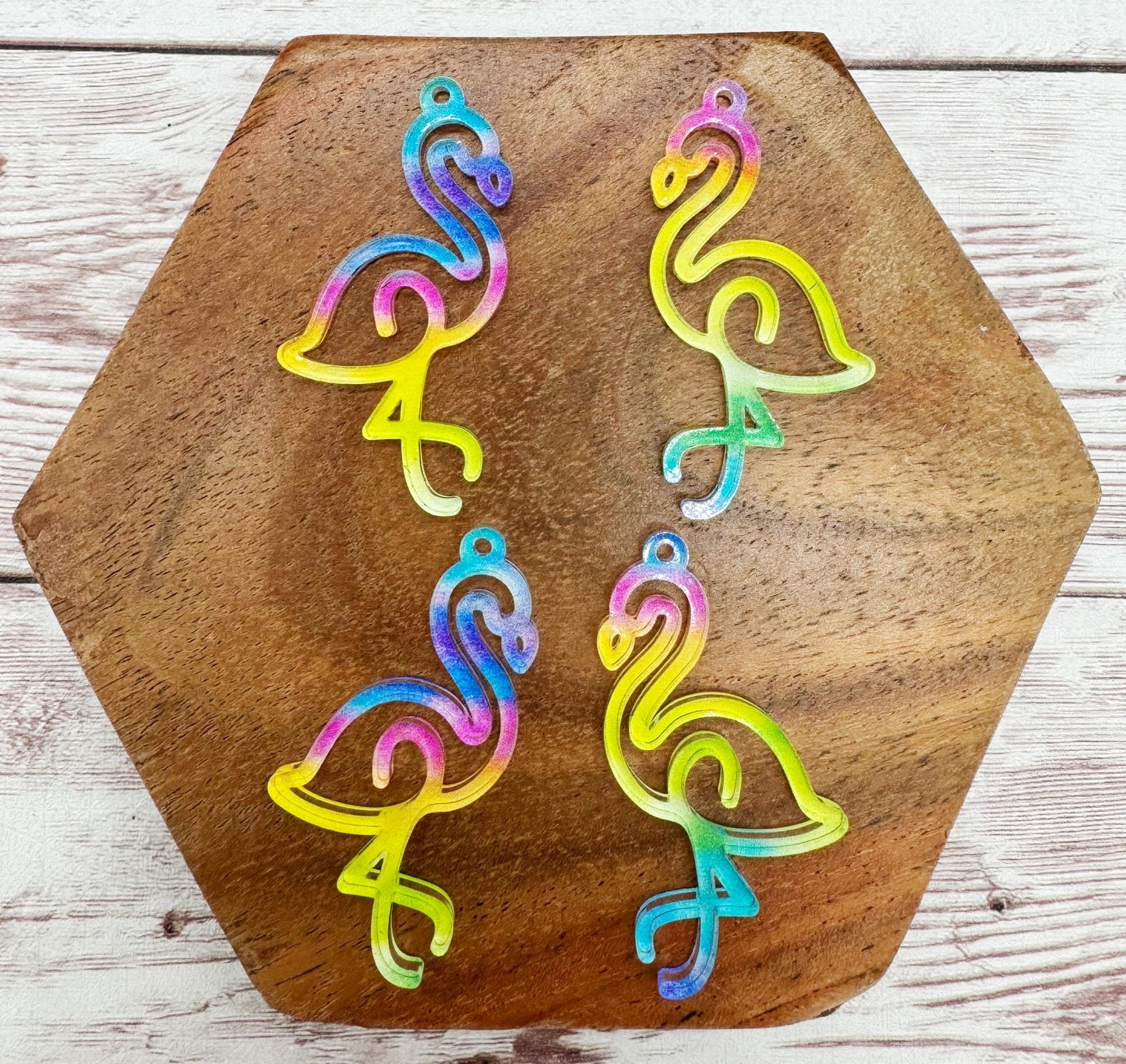 Colorful Flamingo Acrylic Earring Blanks, DIY Jewelry Making